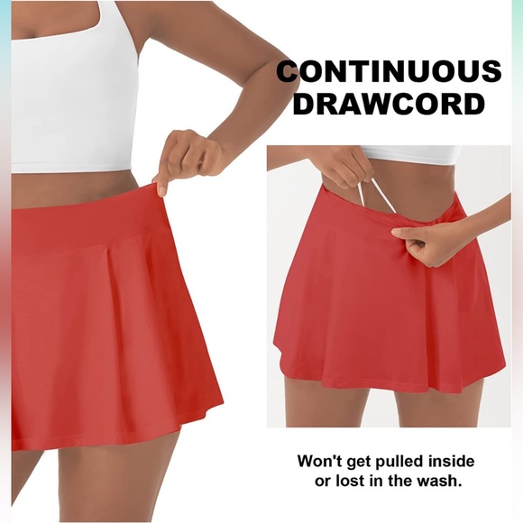 Casei workout shorts womens 2 in 1 flowy high waisted tennis skort - Picture 3 of 12